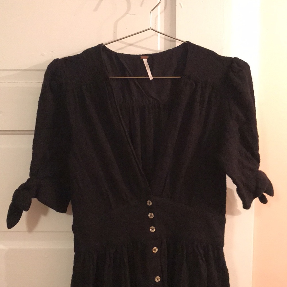 Free People Love of My Life Black Midi Dress